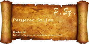 Petyerec Szilas névjegykártya